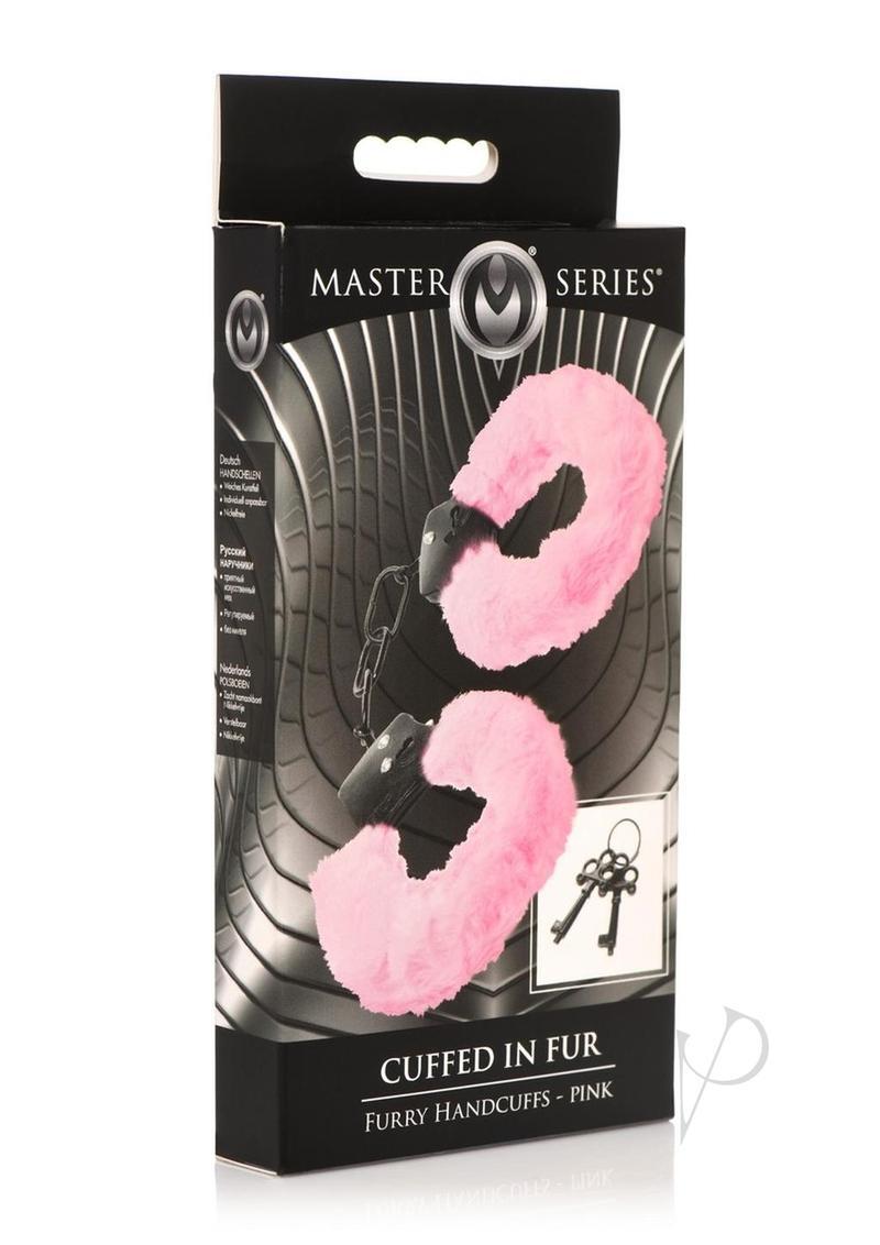 Master Series Cuffed in Fur Furry Handcuffs – Pink