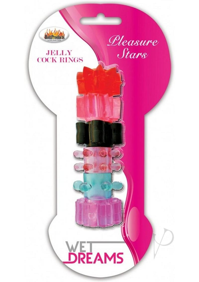 Pleasure Stars Jelly Cock Rings 6 Pack – Assorted Colors