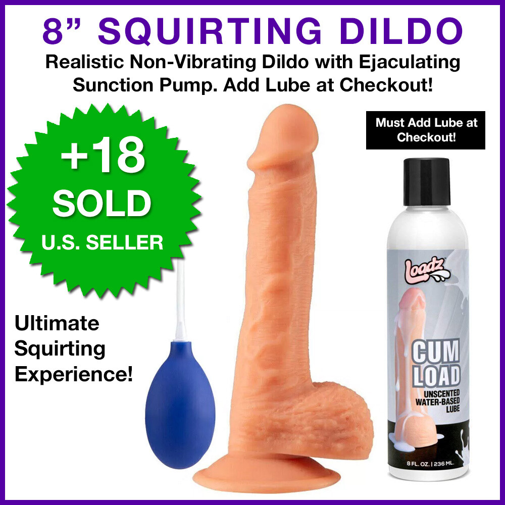 Squirting Dildo Ejaculating Penis w/ Cum Storage Sack for Videos Plenty of Lube