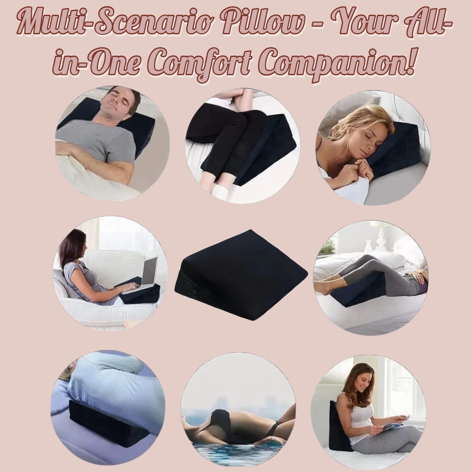 KBYHZ Sex Furniture Pillow Foam with Handcuffs Position 1 Piece, Black