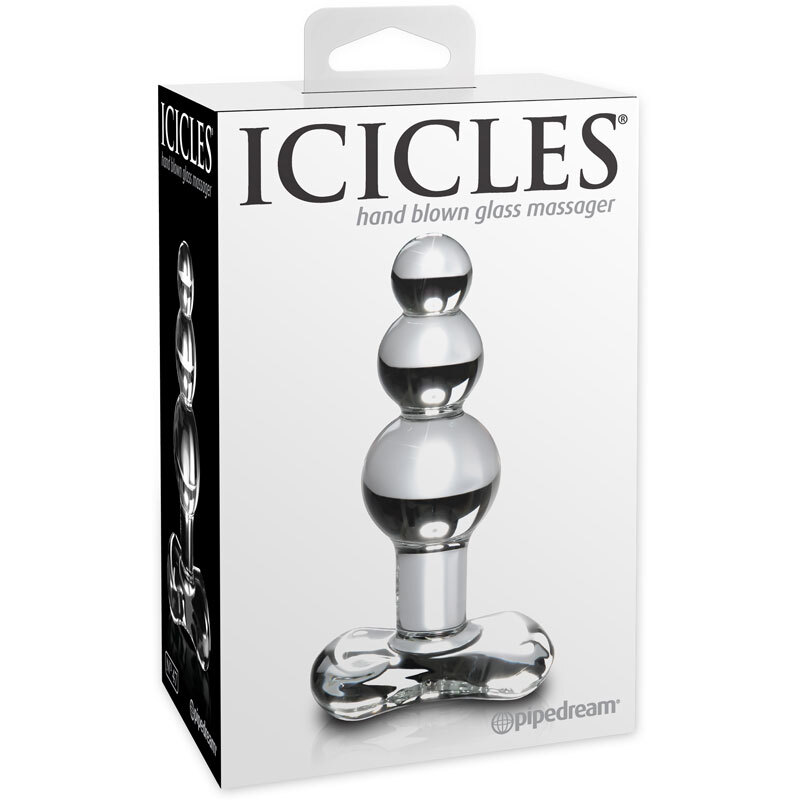 Pipedream Icicles No. 47 Hand Blown Glass Massager Tapered Butt Plug Anal Play
