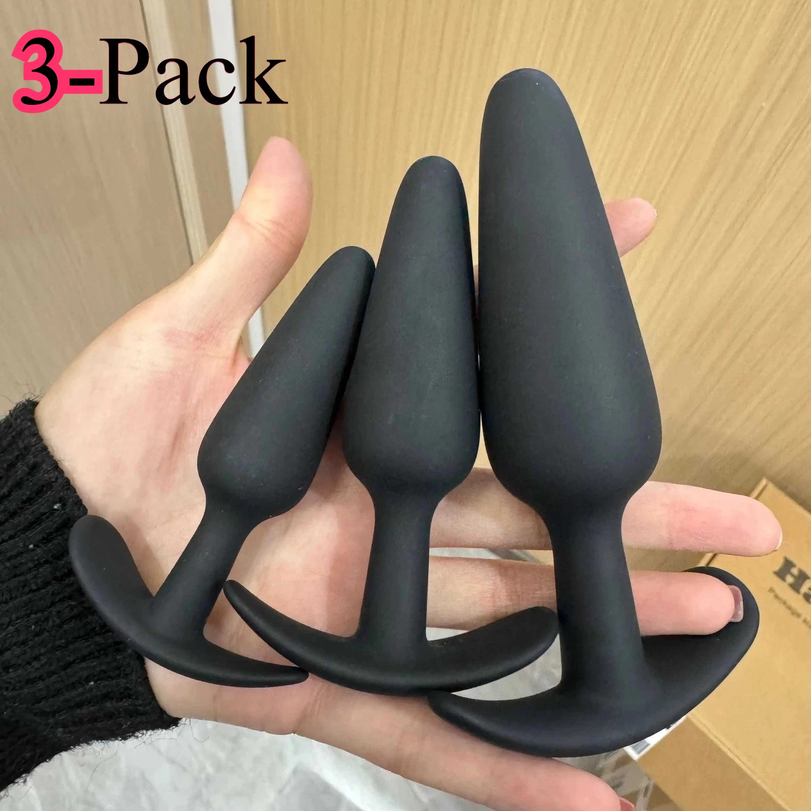 3 Piece Silicone Anal Training Starter Kits Beginner Anal Trainer Butt Plug Set