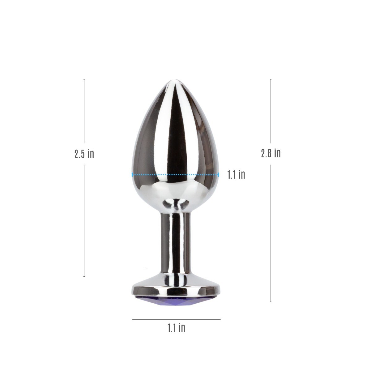 2.8″ Small Gem Jeweled Beginner Metal Anal Butt Plug Anal Play Sex Toy