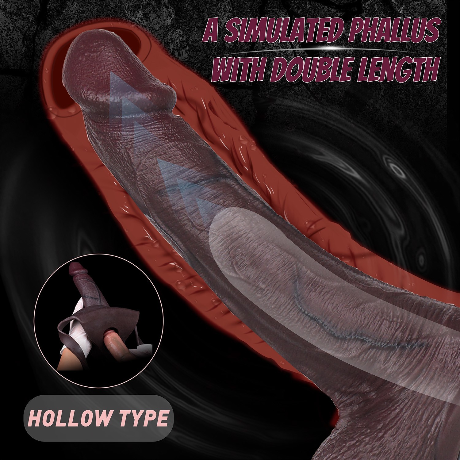 10″Realistic Male T-back Penis Pants Cock Sleeve Hollow Strap On Silicone Dildo