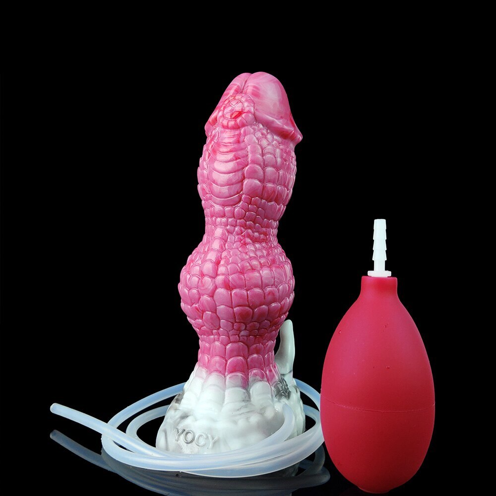 Ejaculating Dildо Syringe Squirting Monster Anal Vaginal Knot Silicone Sex Toys