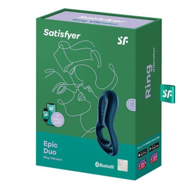 Satisfyer Epic Duo Ring Vibrator App – Blue