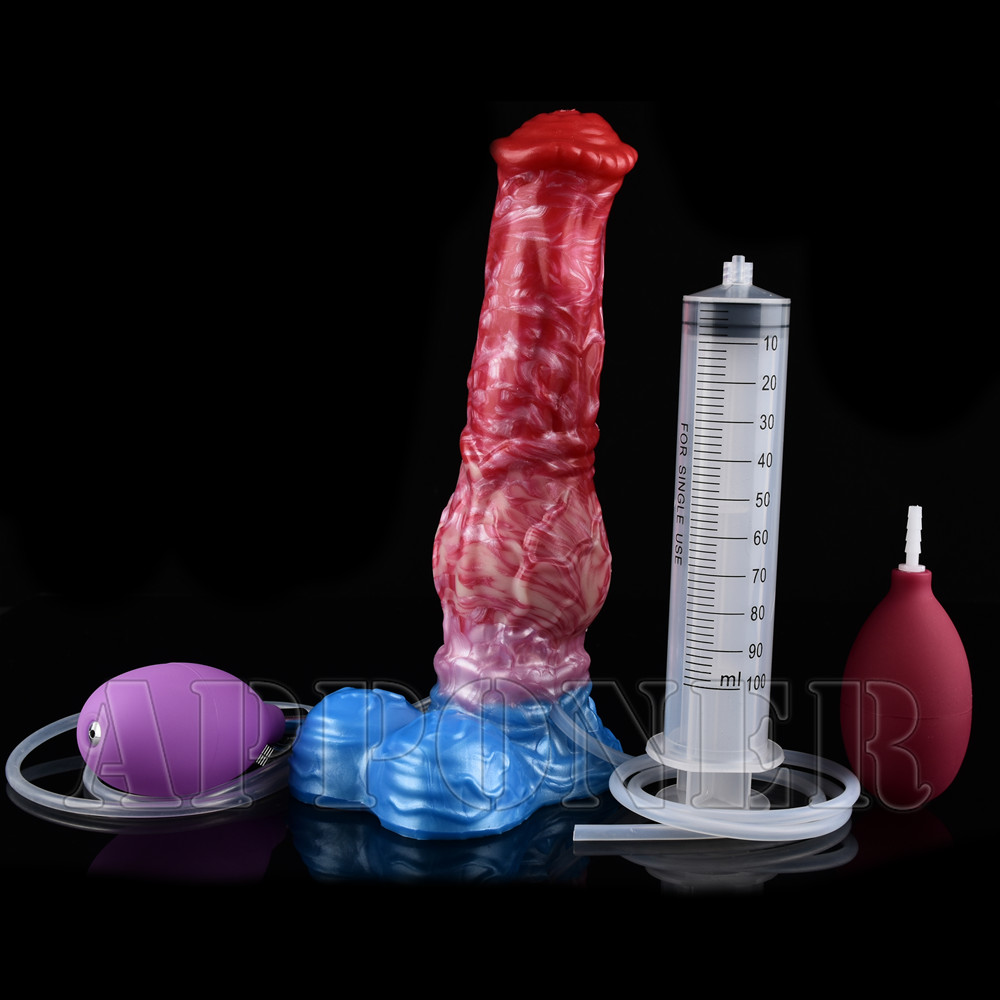 Inflatable Fantasy Dildo Silicone Dildo with Suction Cup for Hands-Free Sex Toys