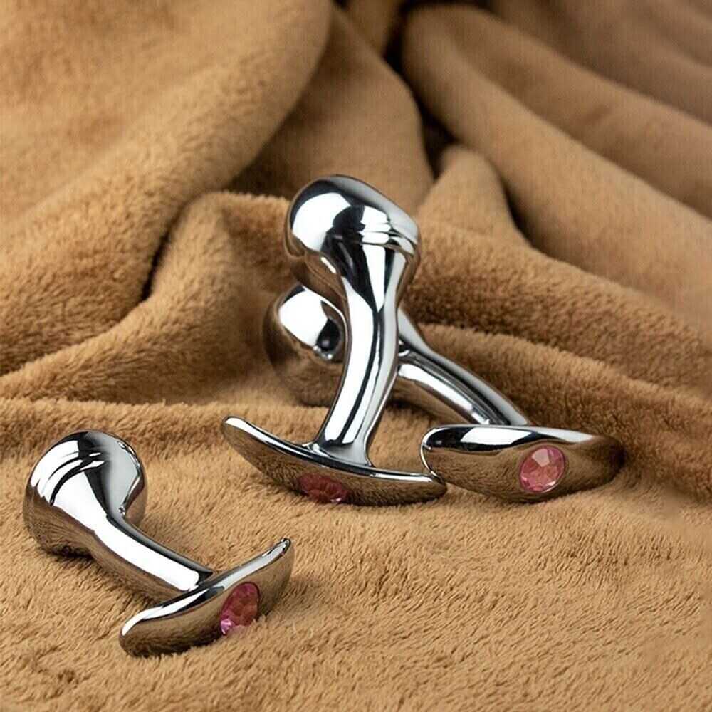 Metal Butt Plug Vibrator Prostate Massager Anal Bead Dildo Sex Toy for Men Women