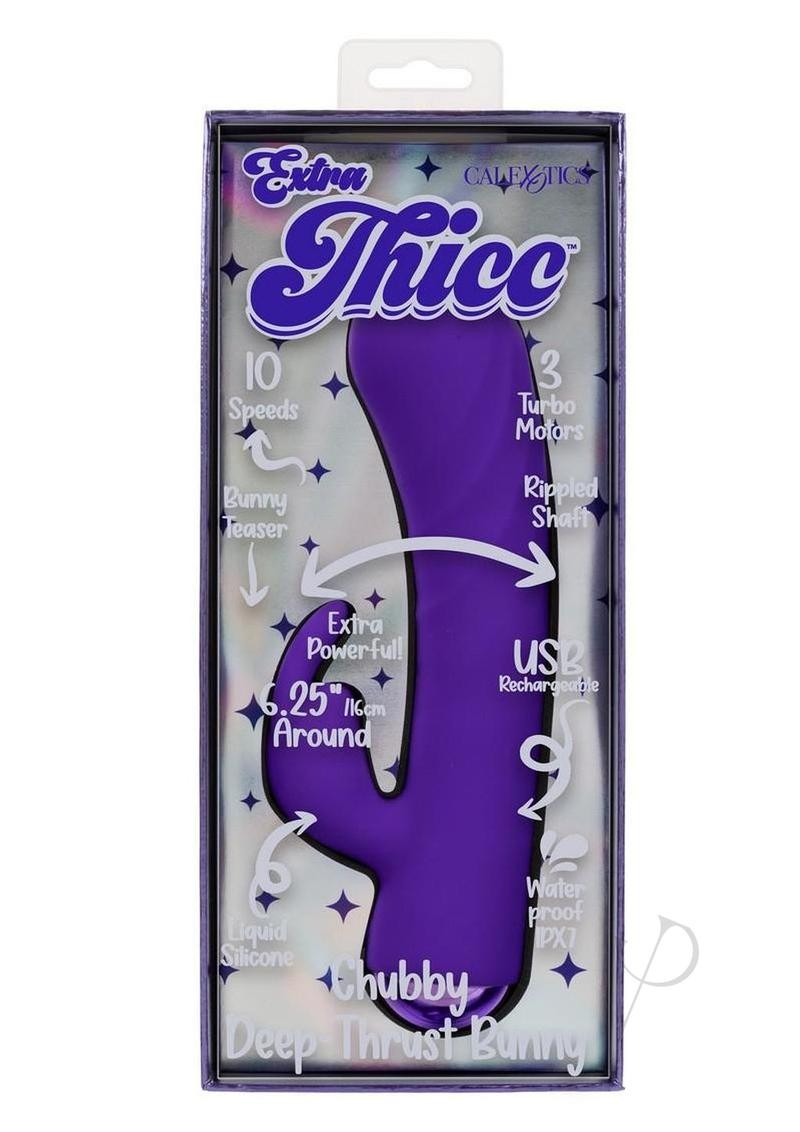 Rabbit Vibrator Rechargeable Purple California Exotic Novelties Extra Thick Vibe