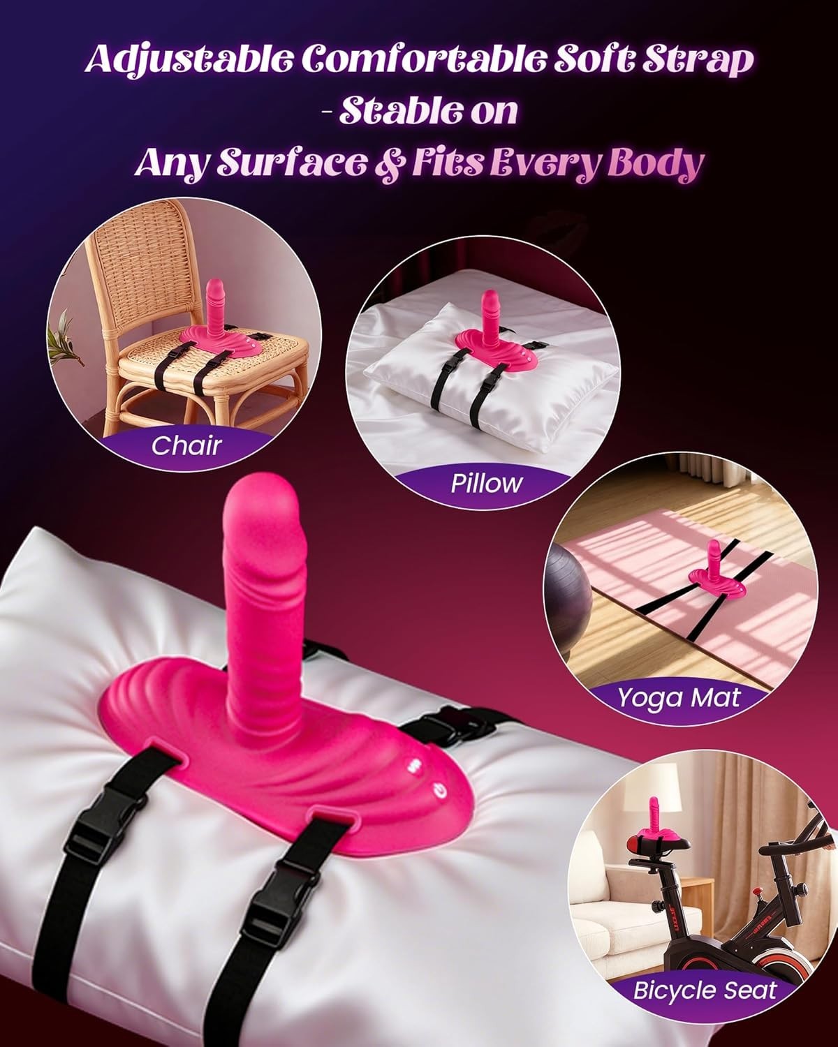 Ride Grinding Thrusting Dildo with Clitoris Vibrator Strap On Wearable Sex Toys