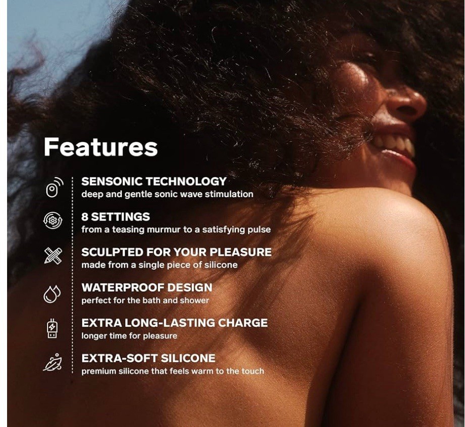 LELO SONA Sonic Massager Sex Toy For Women, Vibrator Waterproof Clit Sucker