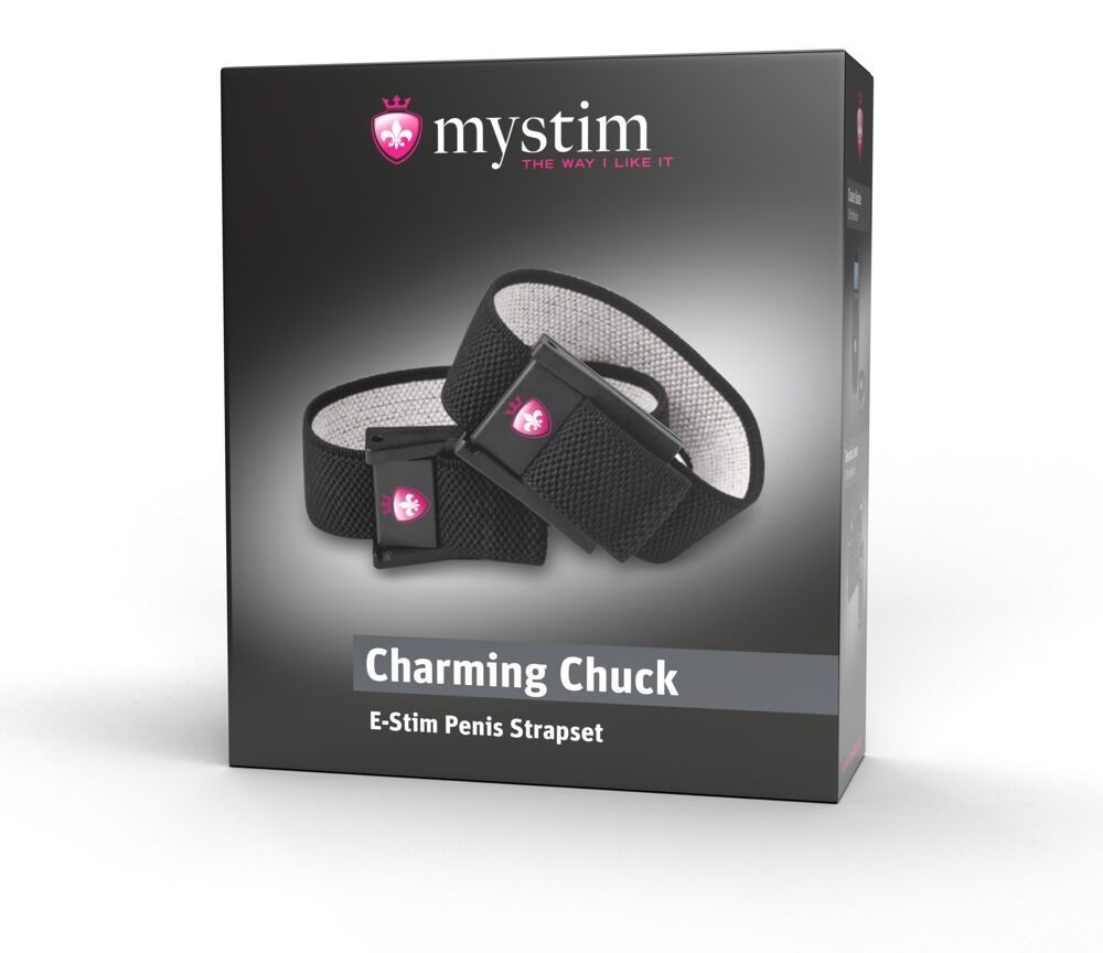 Mystim Charming Chuck Flexible Adjustable Straps e-stim Strap Set Men Penis
