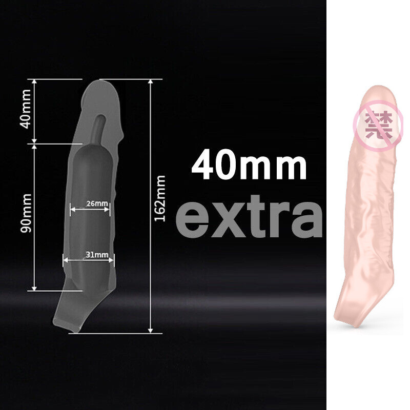 MIGHTY PENIS SLEEVE EXTENDER 4-10cm Thickness Delay Cock Extension Balls