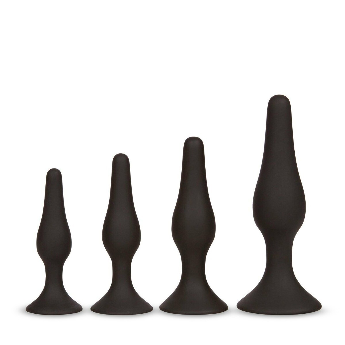 Black Silicone Anal Trainer Training Kit Butt Plug Anal Play Sex Toys