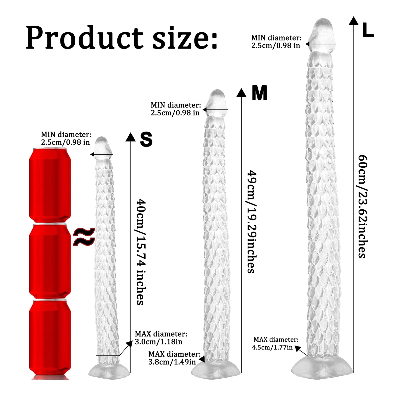 7.09”-23.62” Super Extra Long Anal Plug Dildo Stimulator Prostate Women Men US