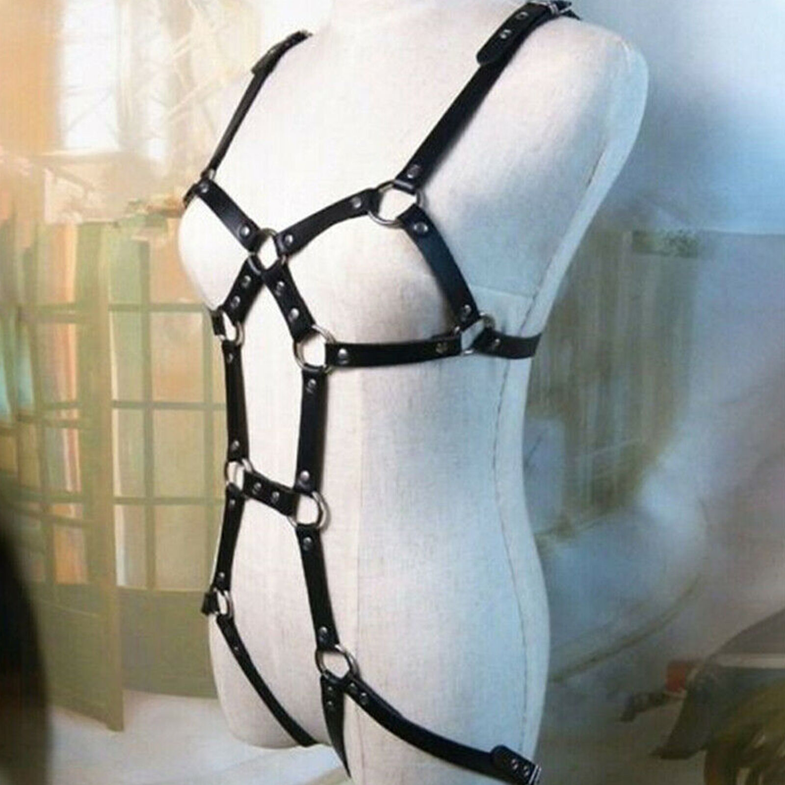 Fetish Women Body PU Leather Harness Belt Bdsm Punk Suspender Strap Garter Belts