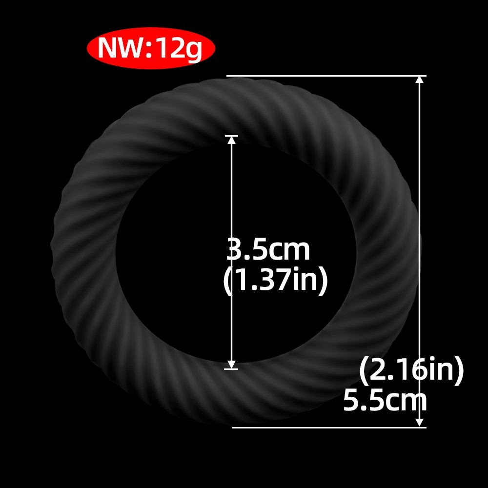 2PCS Male Erection Cock Ring Glans Ring Ejaculation Delay Prolong Thick Stretchy