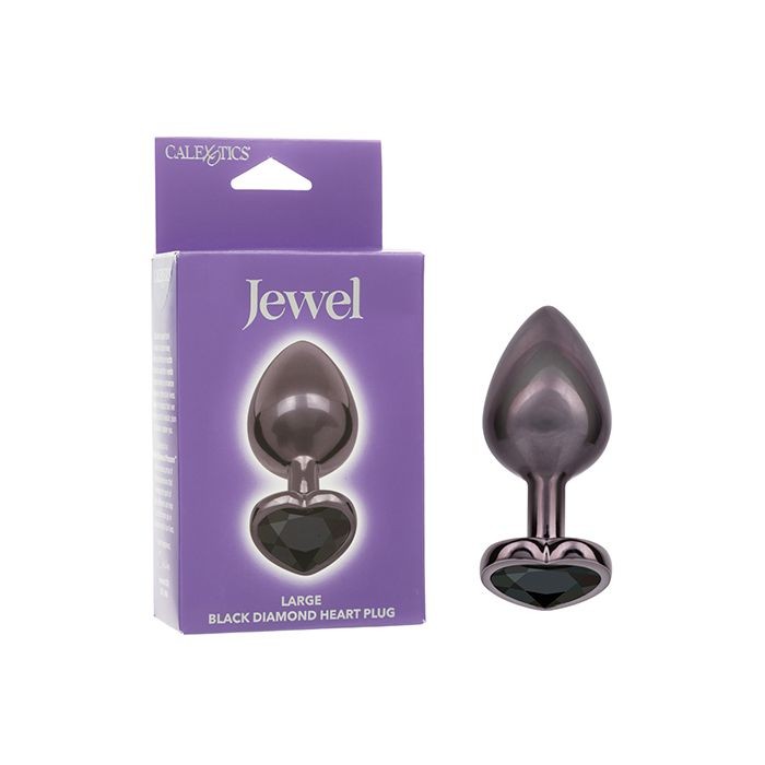 Jewel Black Diamond Heart Butt Plug – Large, Black