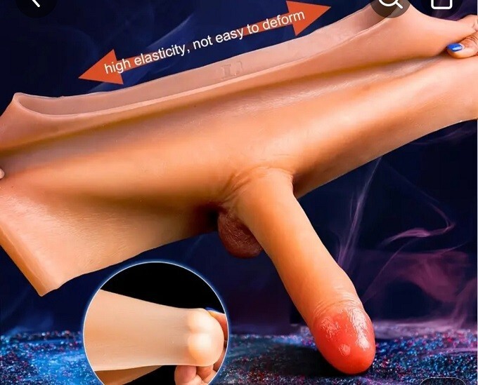 Penis nd Balls for Lesbian Slip-On Rubber Pants