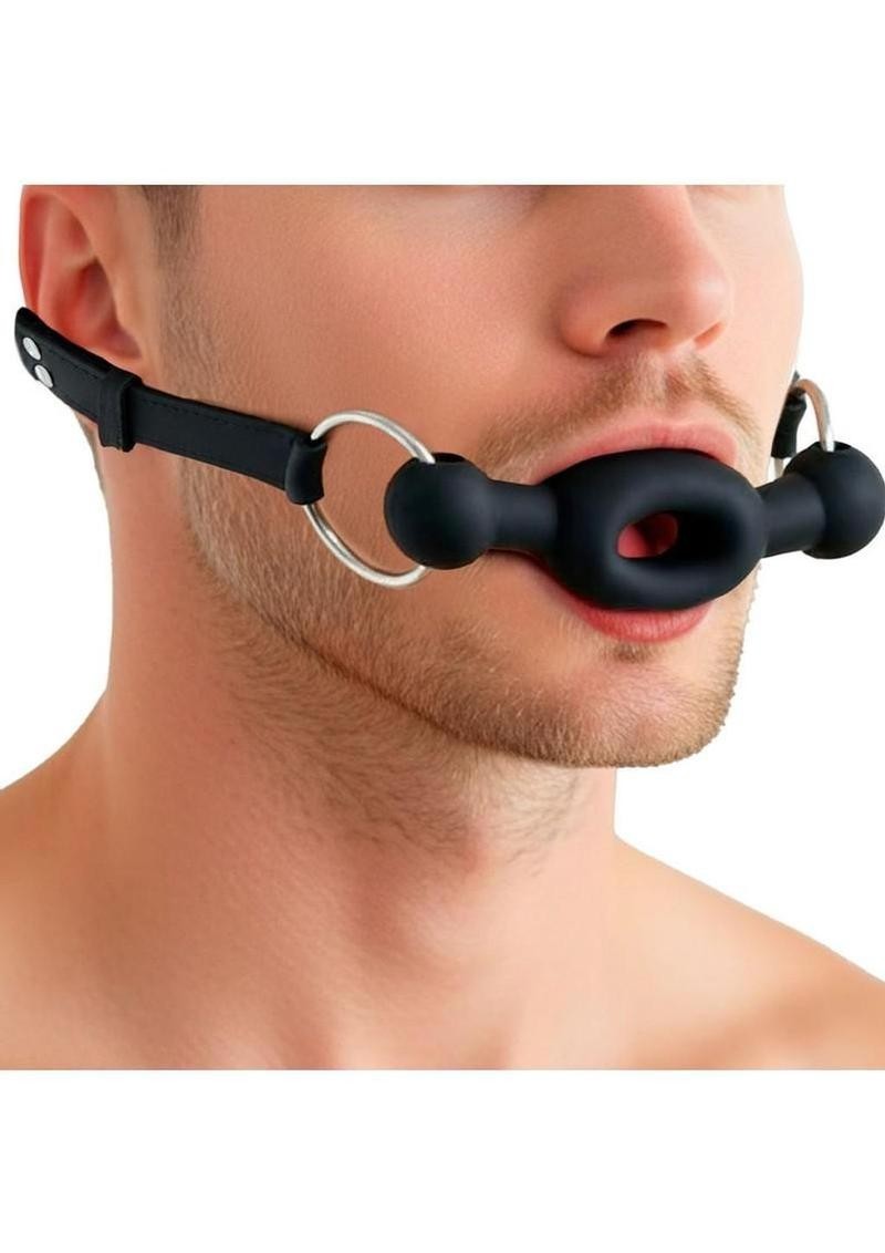 Master Series Forced Silicone Feeding Gag – Tapered Ring Gag w/ Adjustable Strap