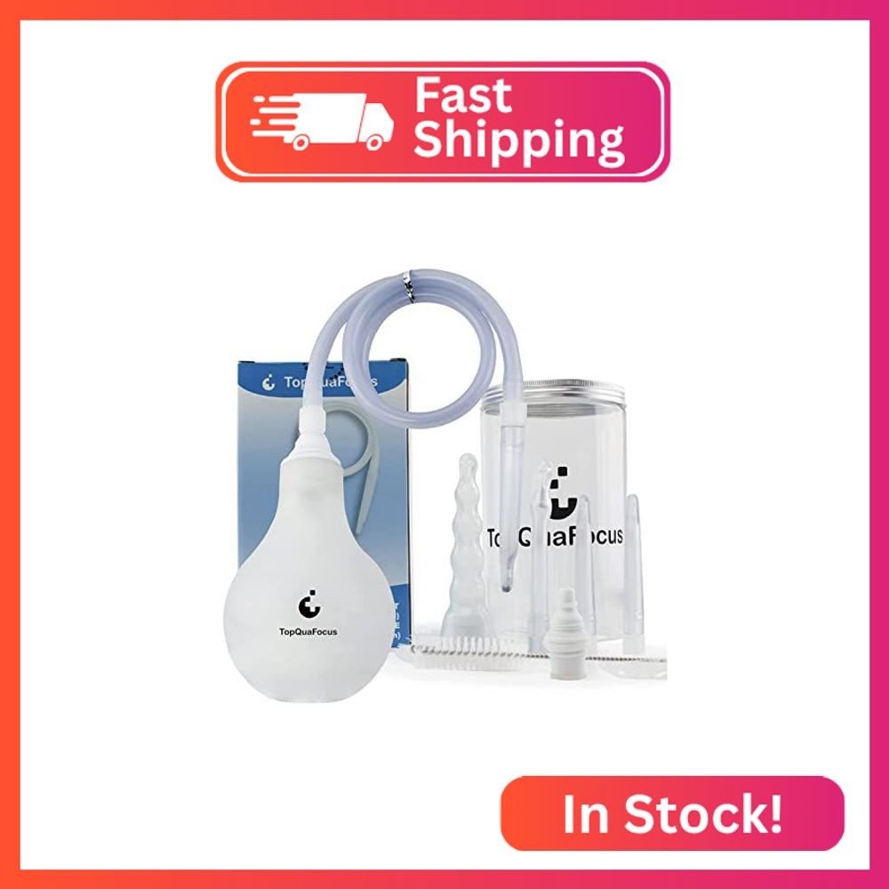 TopQuaFocus Enema Bulb Kits for Women and Men, Intimate Female Shower, Anal Douc