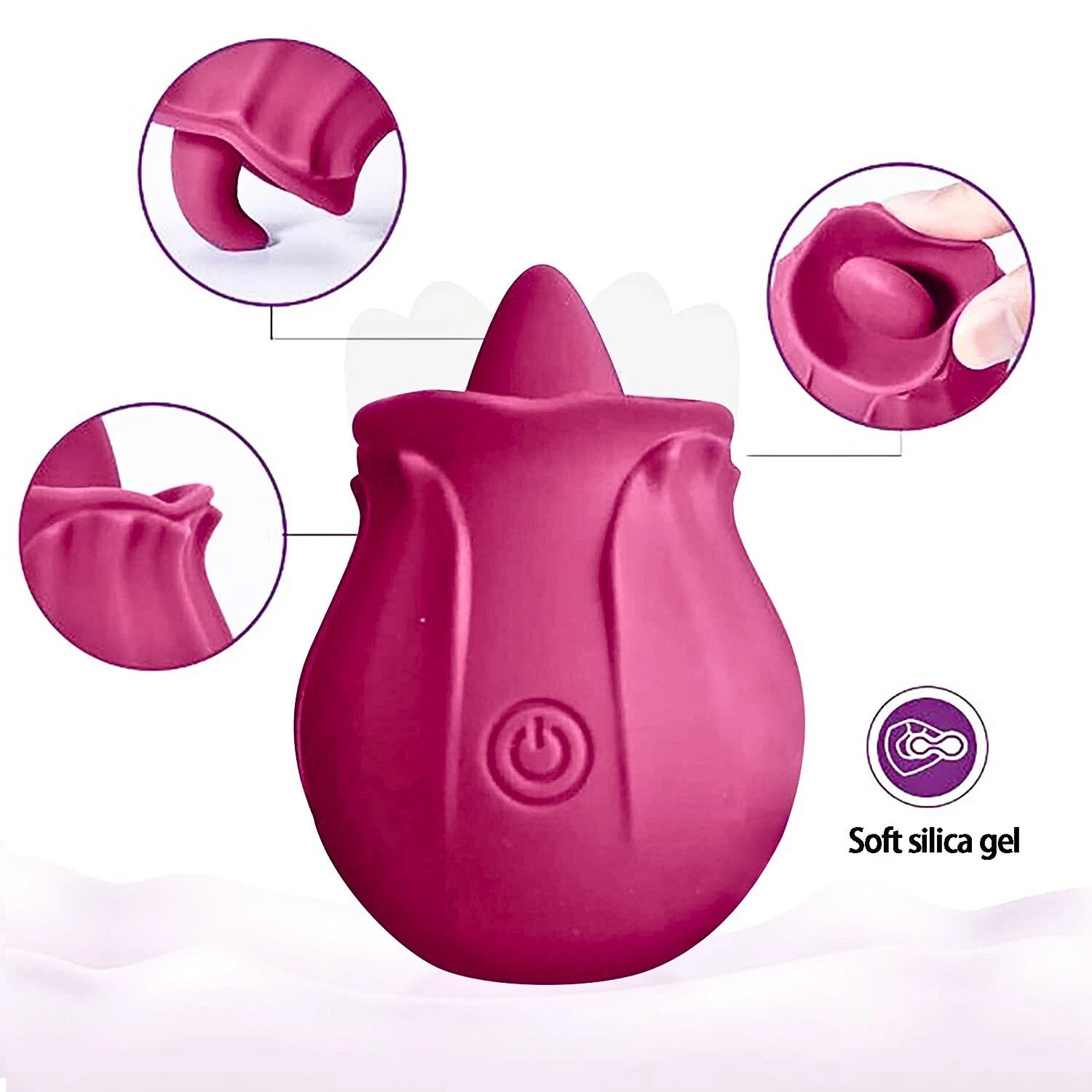 Rose Licking Vibrator Clit Sucker Dildo Women G-Spot Massager Sex Toys for Women