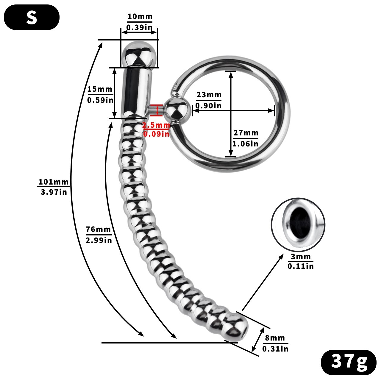 Male Chastity Devices with Stainless Steel Ring and Plug Men Urethral Stretching