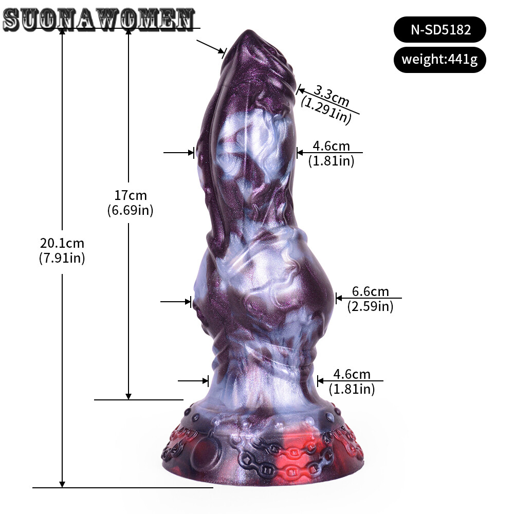 Silicone Fantasy Knot Dildos With Sucker Colorful Penis Sex Toys Large Anal Plug