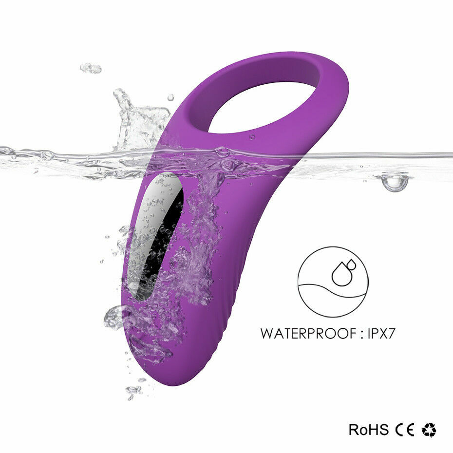 Rechargeable Vibrating Penis Cock Ring Clit Stimulator Couple Sex Toys For Men