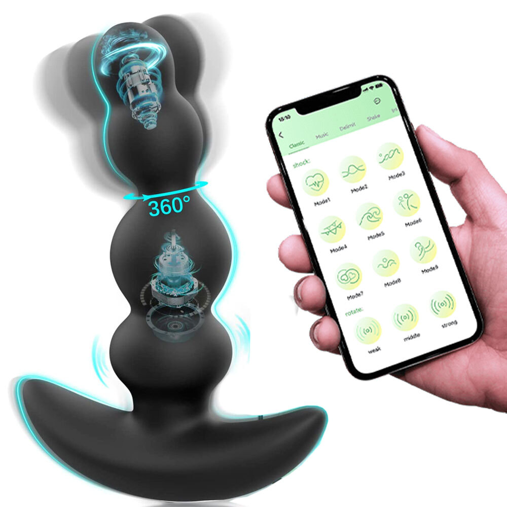 Male Prostate Massager Anal Vibrator Rotating Vibrating Butt Plug Sex Toys Men