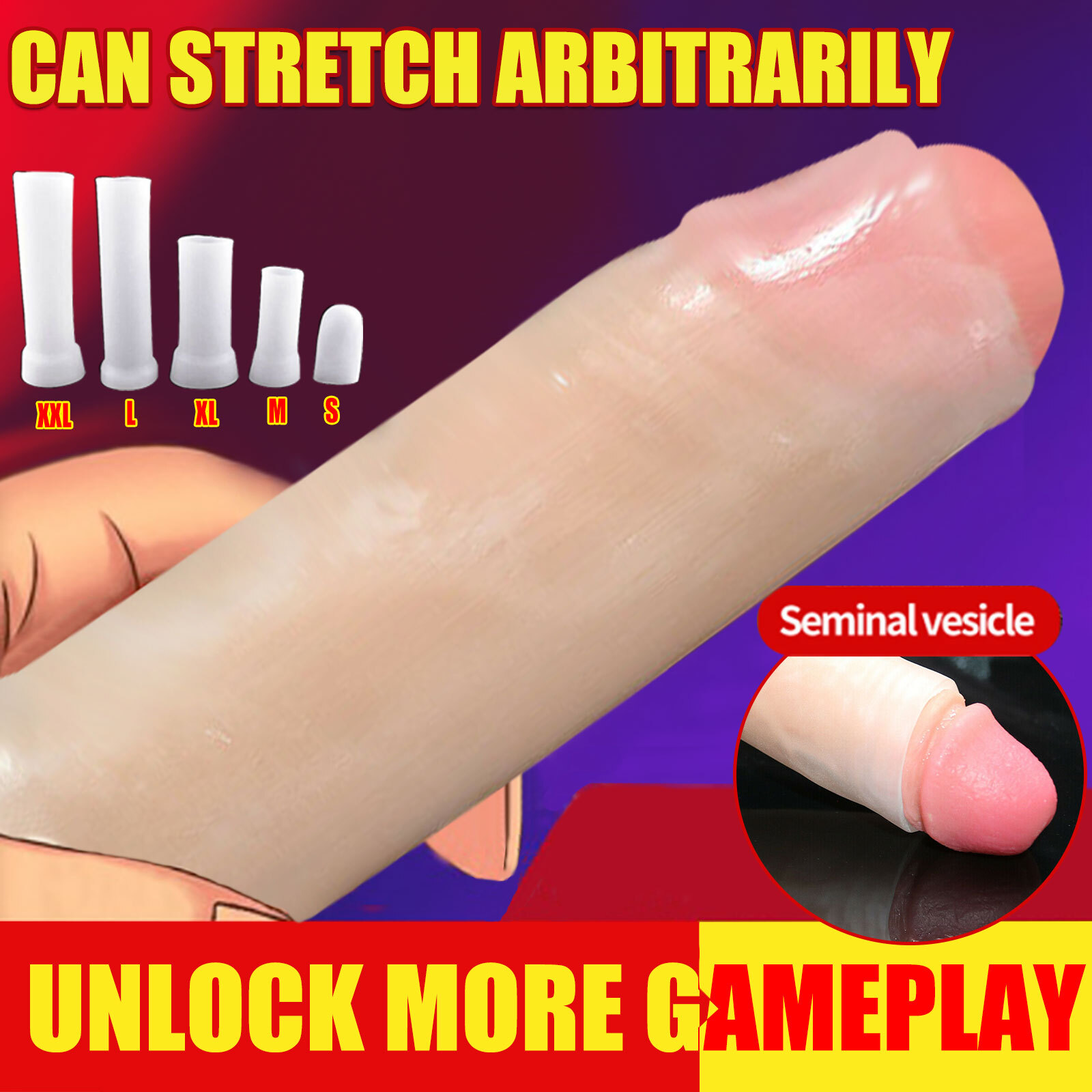 Silicone Vacuum Mulitsize Penis Sleeve Extender Enhancer Adult Sex Toy Men