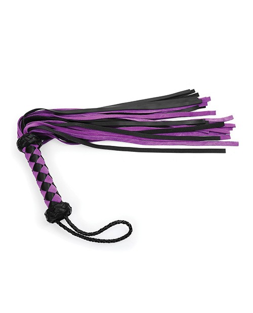 Plesur 22″ Suede Leather Flogger, Purple – Premium Impact Play Toy