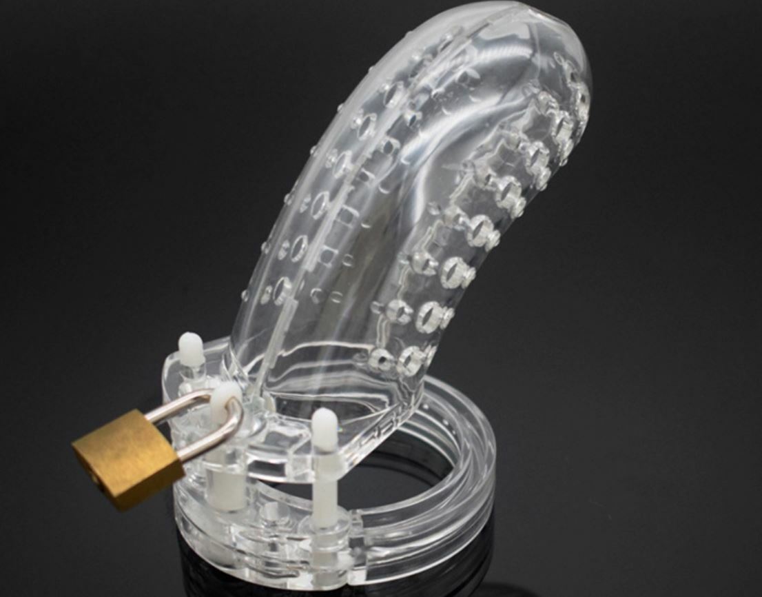 Peek-A-Boo CB-6000 Curved Short Male Chastity Device Bondage Gear Cage Clear