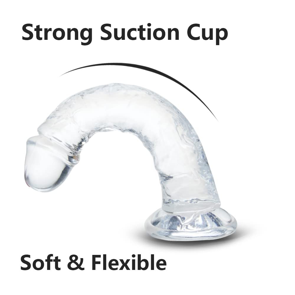 7 Inch Small Realistic Dildo, Soft Lifelike Beginner Sex Toy S, Transparent