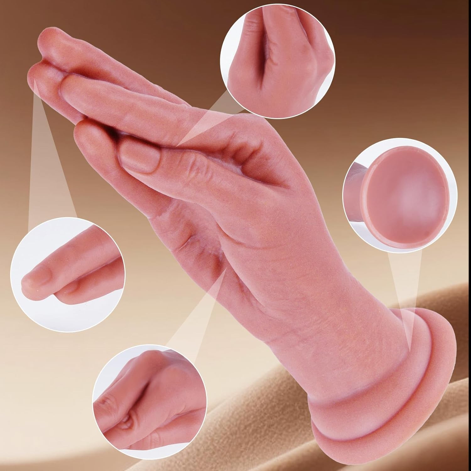 2.7″ Realistic Thick Giant Anal Dildo, 9.6″ Soft Silicone Fisting Dildo with Str
