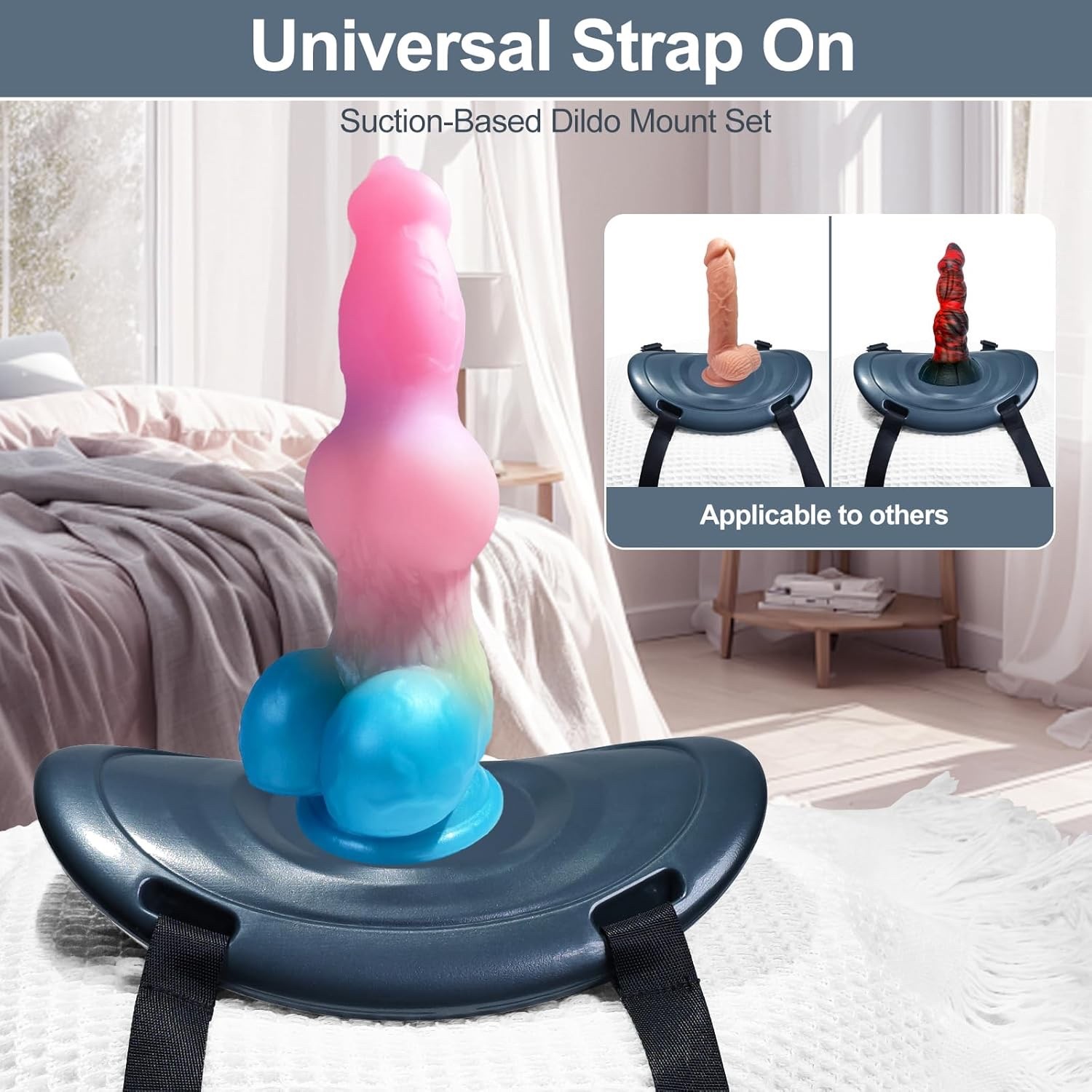 Suction Cup Dildo Mount Sex Saddle Holder Strap Base for Pillow, Rolled Up Towel