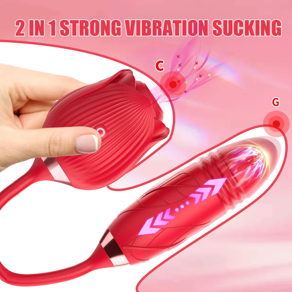 Thrusting Vibrator G Spot Clitoral Stimulation Sucking Licking Sex Toys Women