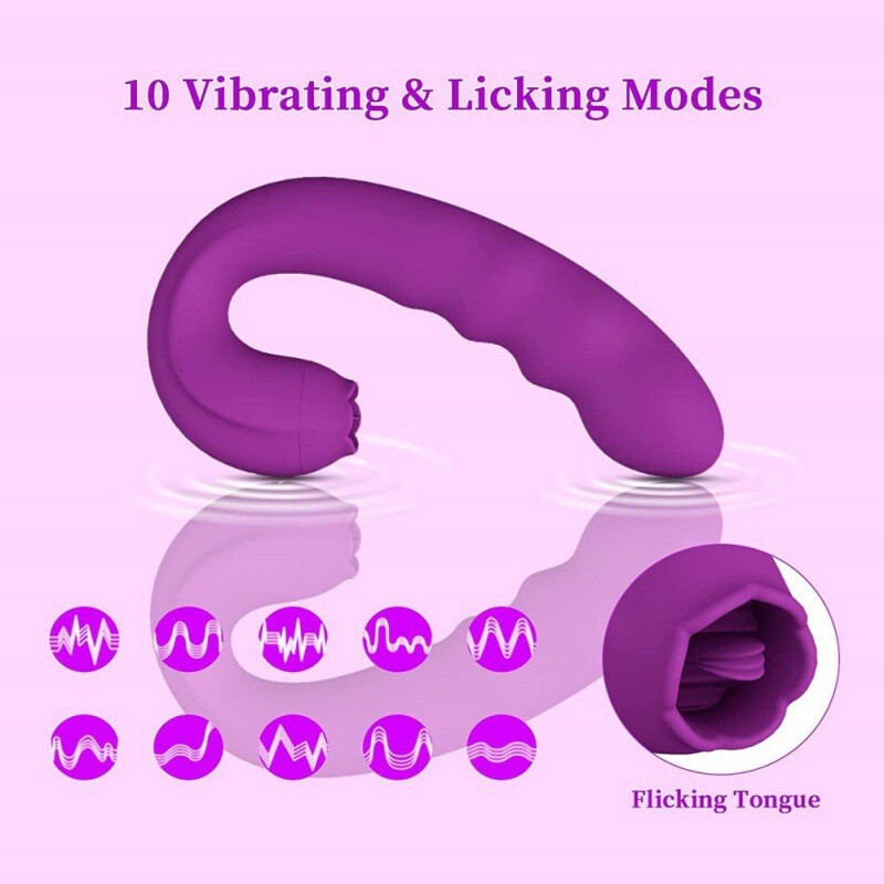 Rose Clit Tongue G-spot Vibrator Oral Licking Rotate Dildo Sex Toys Masturbation
