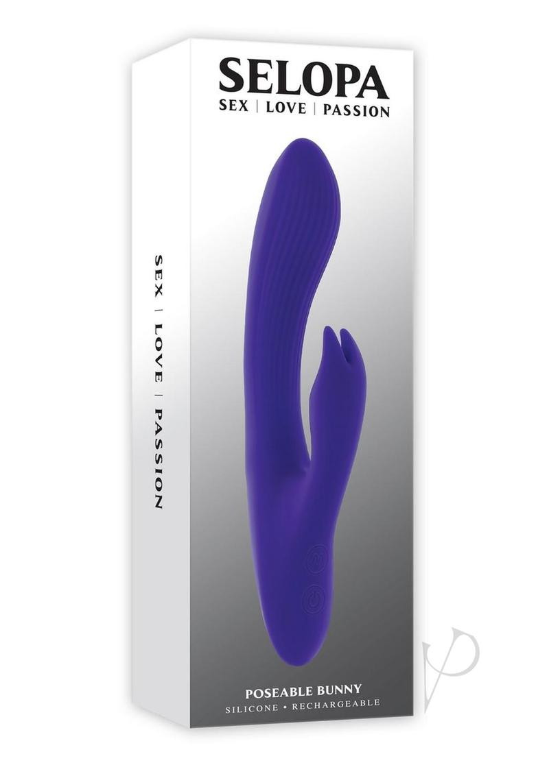 Selopa Poseable Bunny Rechargeable Silicone Rabbit Vibrator – Purple