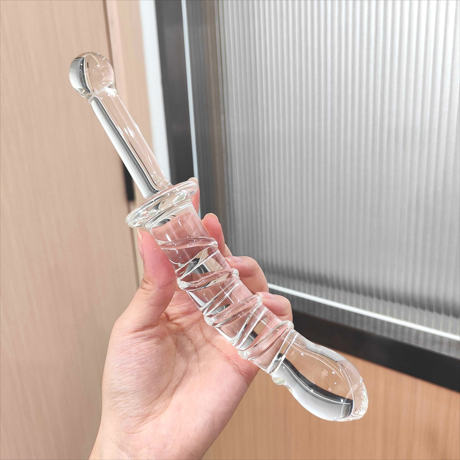 Crystal Glass Dildo Massager Wand G-spot Stimulator Women Sex Toy Anal Butt Plug