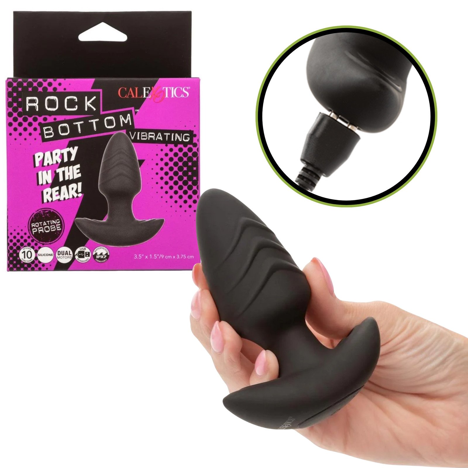 Vibrating Silicone Anal Plug Rotating Probe Backdoor Stimulator Adult Sex Toy