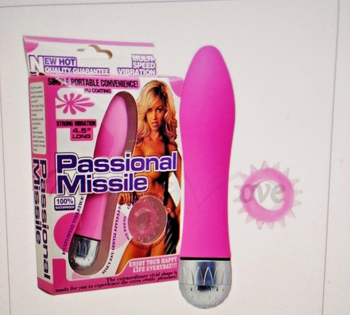 Women’s Passional Purple Missile Velvet Touch Vibrator With Extras