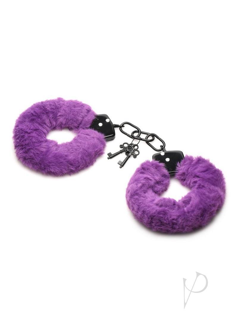 Master Series Cuffed in Fur Furry Handcuffs – Purple