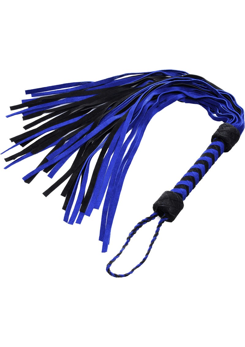 Strict Leather Black and Blue Suede Flogger – Black/Blue