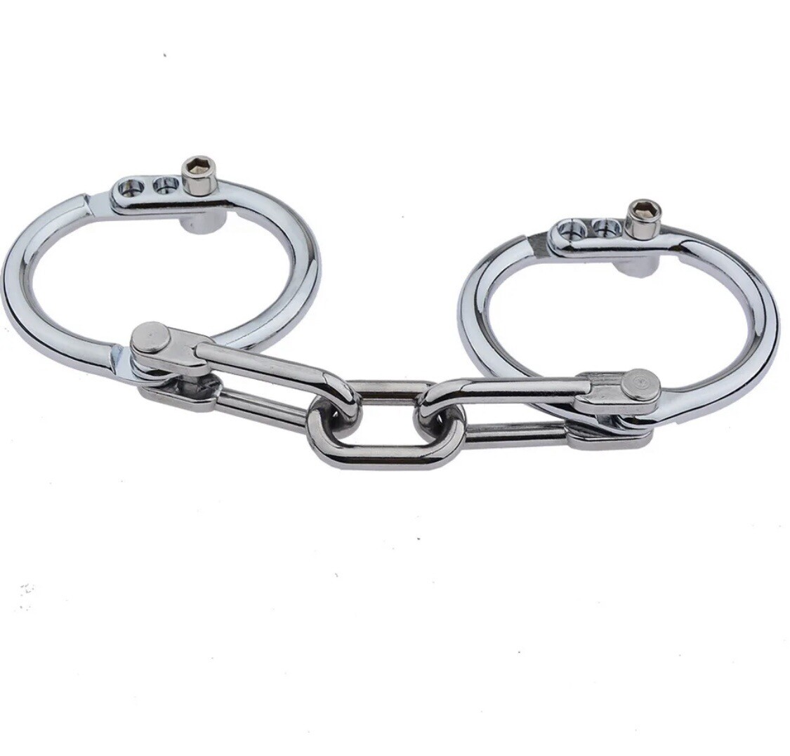 Unique 3-Position Locking Manacles Shackles Handcuffs Restraint Hex Key Z/Alloy