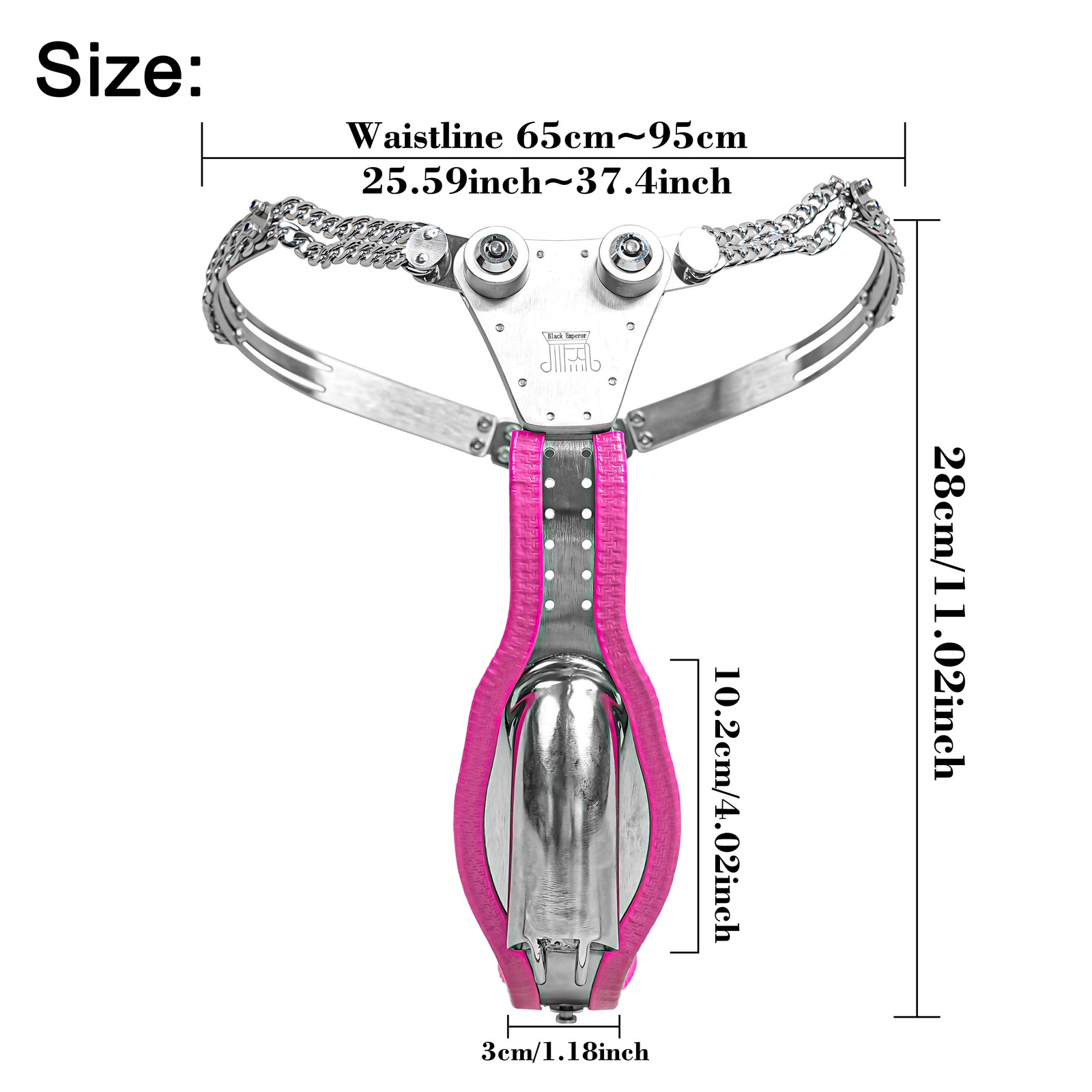 T-Type Stainless Steel Push Lock Version Male Chastity Belt with cage Adjustable