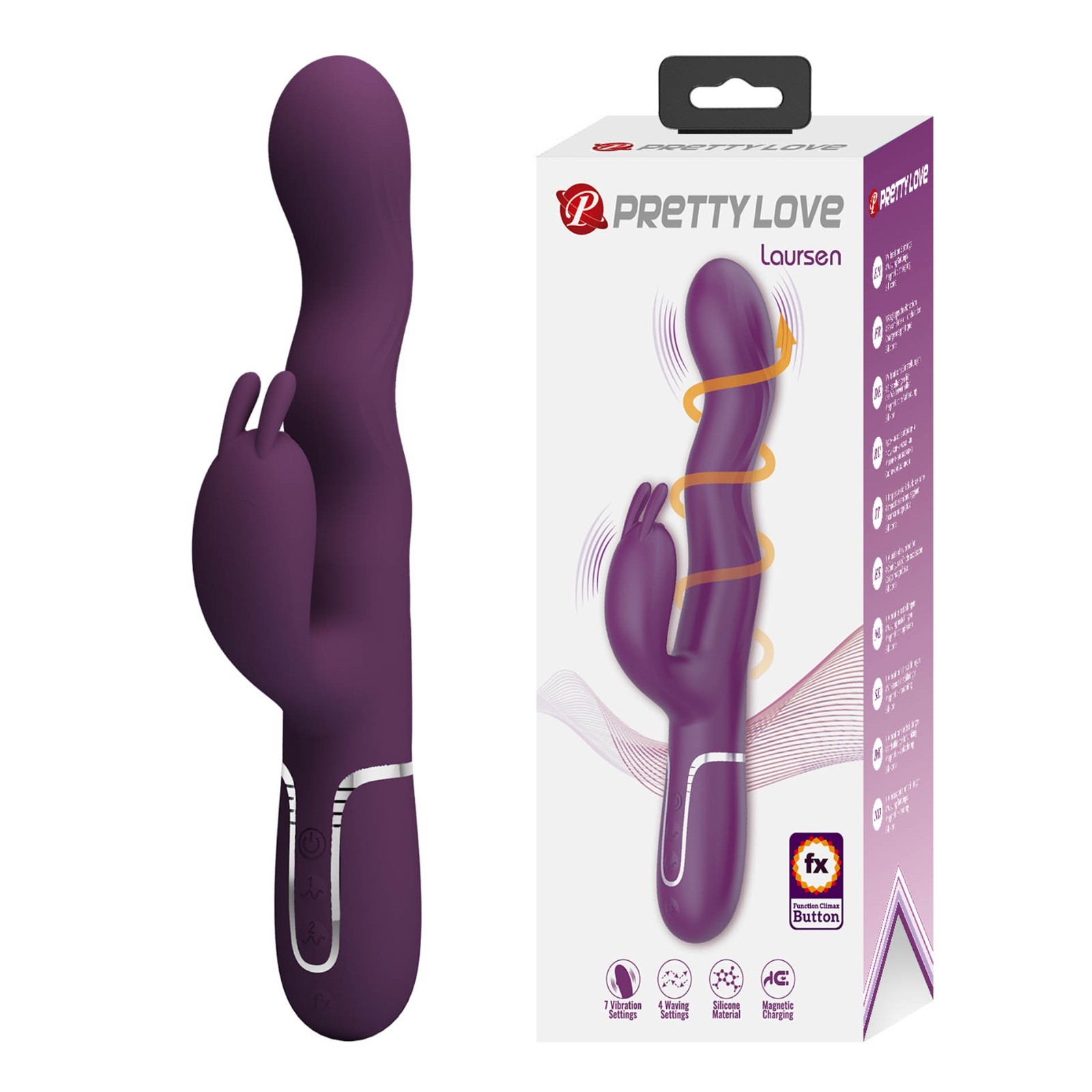 Pretty Love – Laursen Waving & Vibrating Rabbit Vibrator 7 Vibration Functions