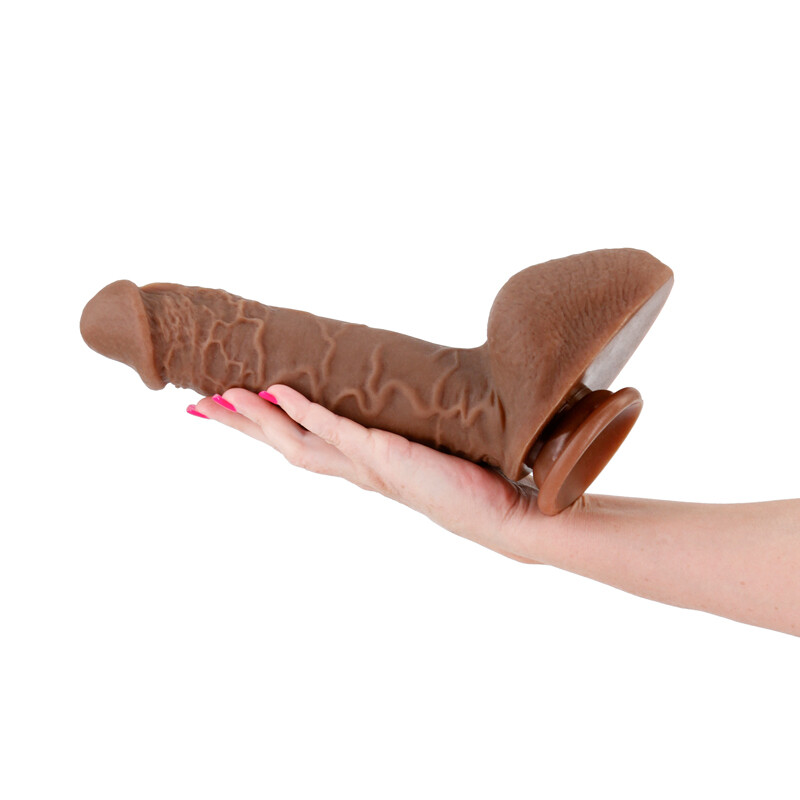 Realistic Big Huge Massive Cock w Balls Suction Cup Silicone Dual Density Dildo