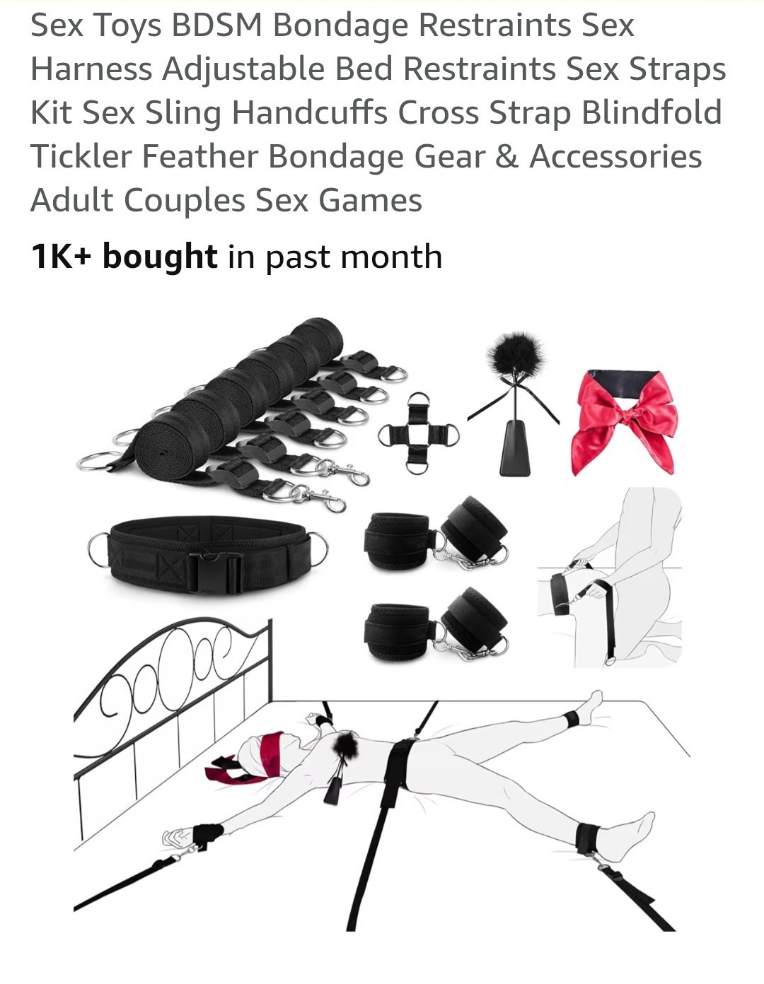 Sex Toys BDSM Bondage Restraints Harness Adjustable Bed Restraint Sex Straps Kit