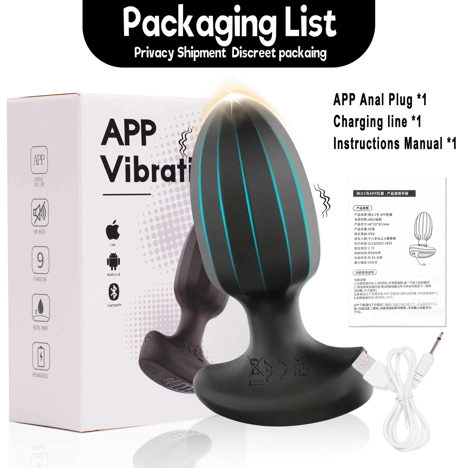 Vibrator Butt Plug Beads Prostate Massager Anus Stimulator Sex Toys Women Men US